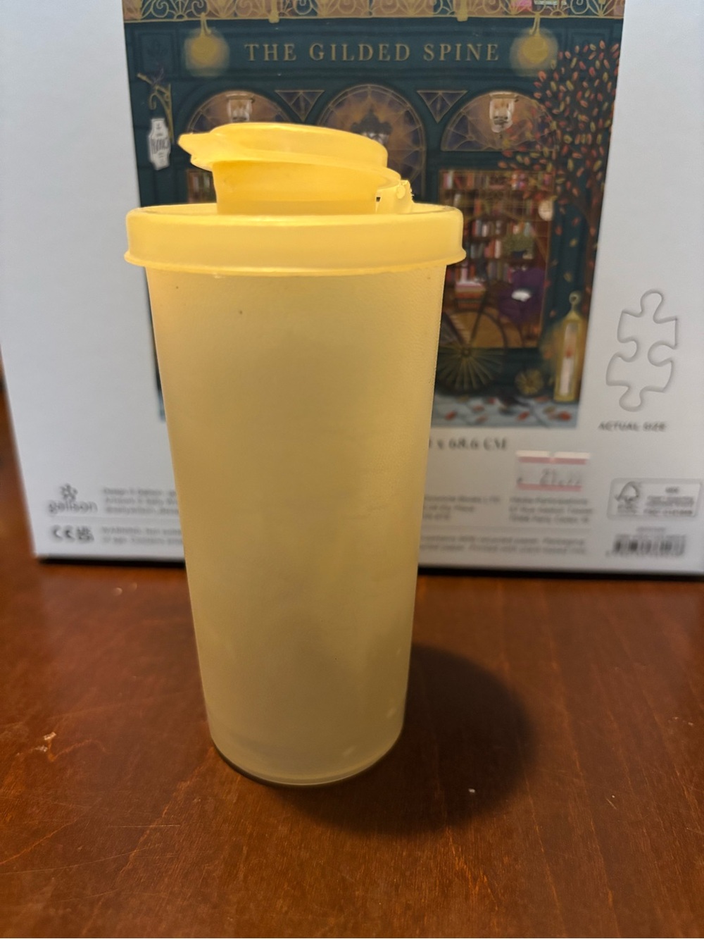 Vintage 70's Yellow Tupperware Salt or Condiment Shaker With Lid